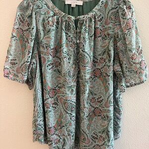 Loft Blouse, Size Large, Silky fabric